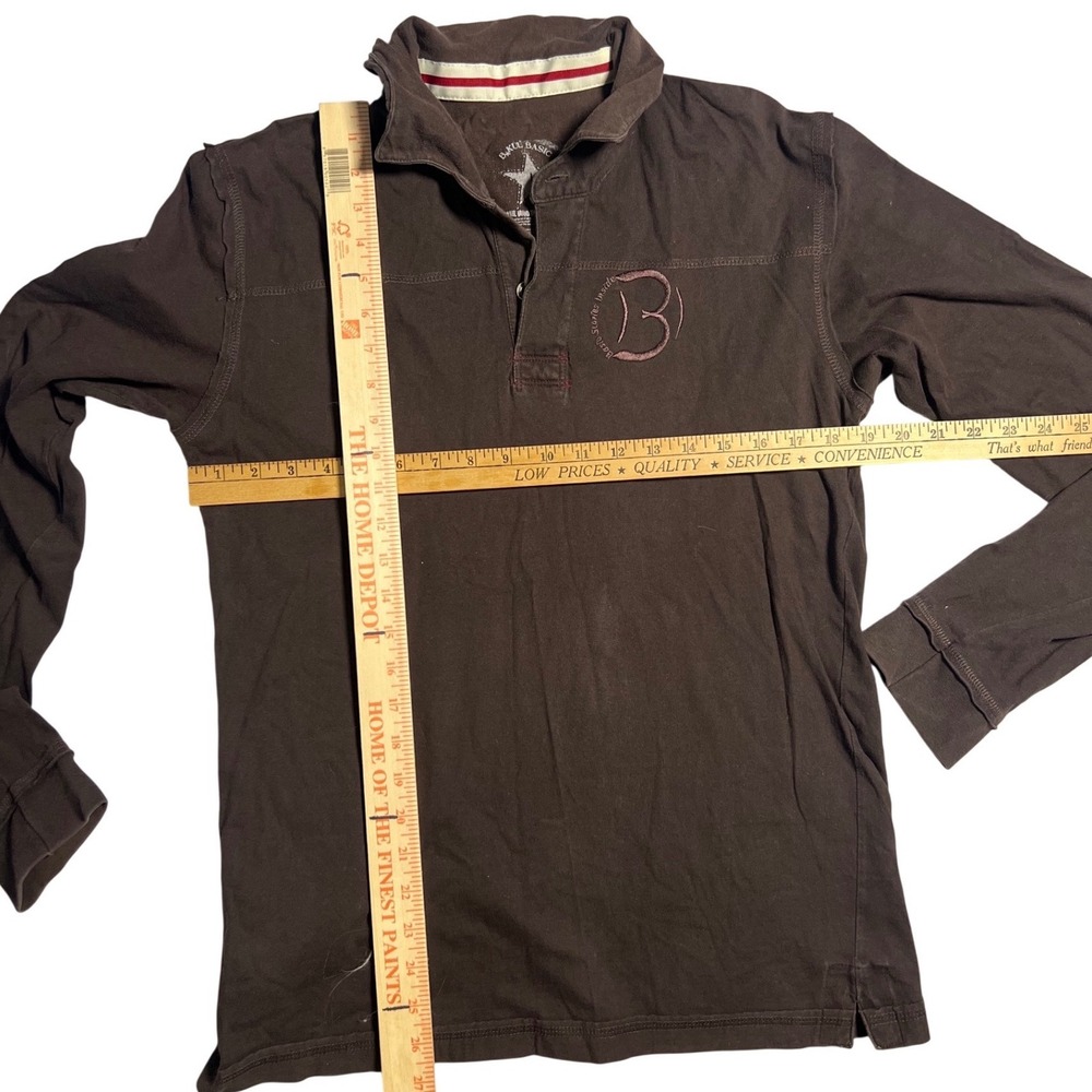B-Kul Basic Mens Long Sleeve Polo Shirt Brown Embroidered Logo Size‎ L - Picture 4 of 5